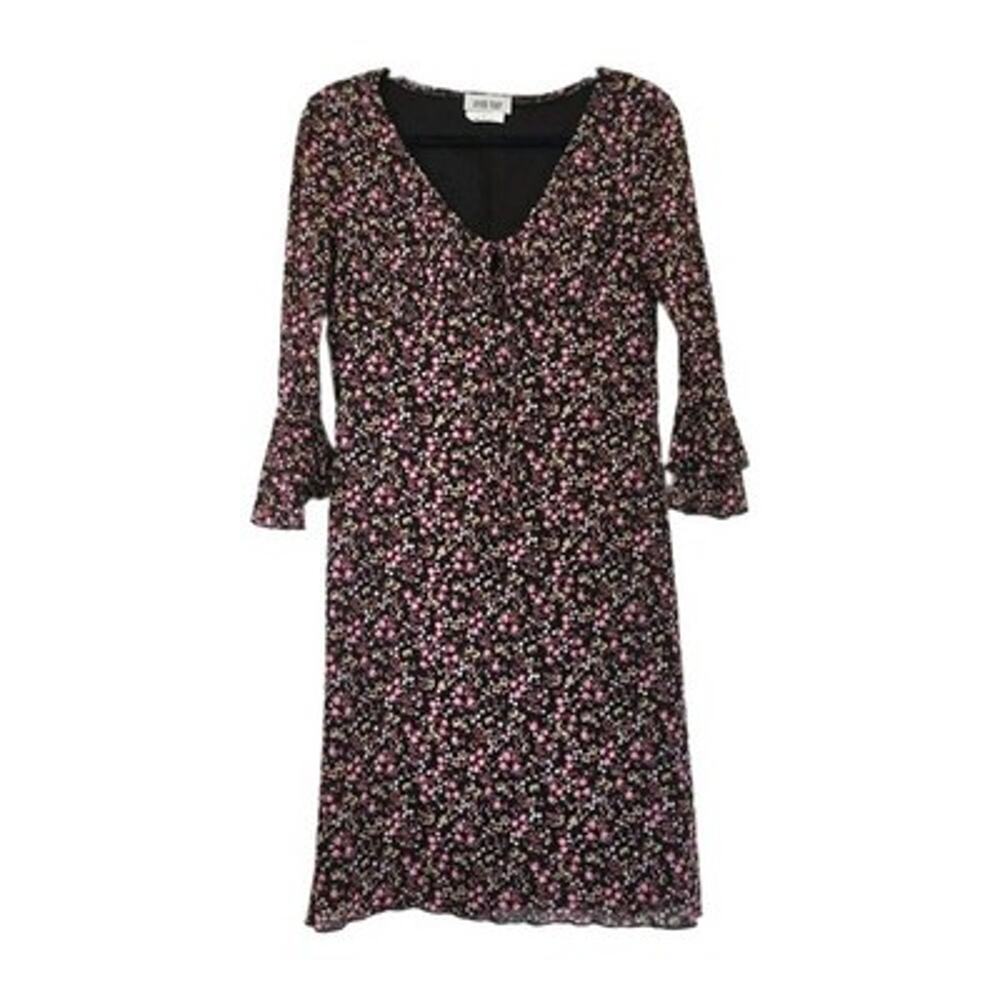 Vintage Y2K Floral Babydoll Long Sleeve Dress Womens L Autumn Boho